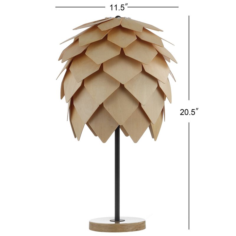 Simon Pinecone Wood/Metal LED Table Lamp