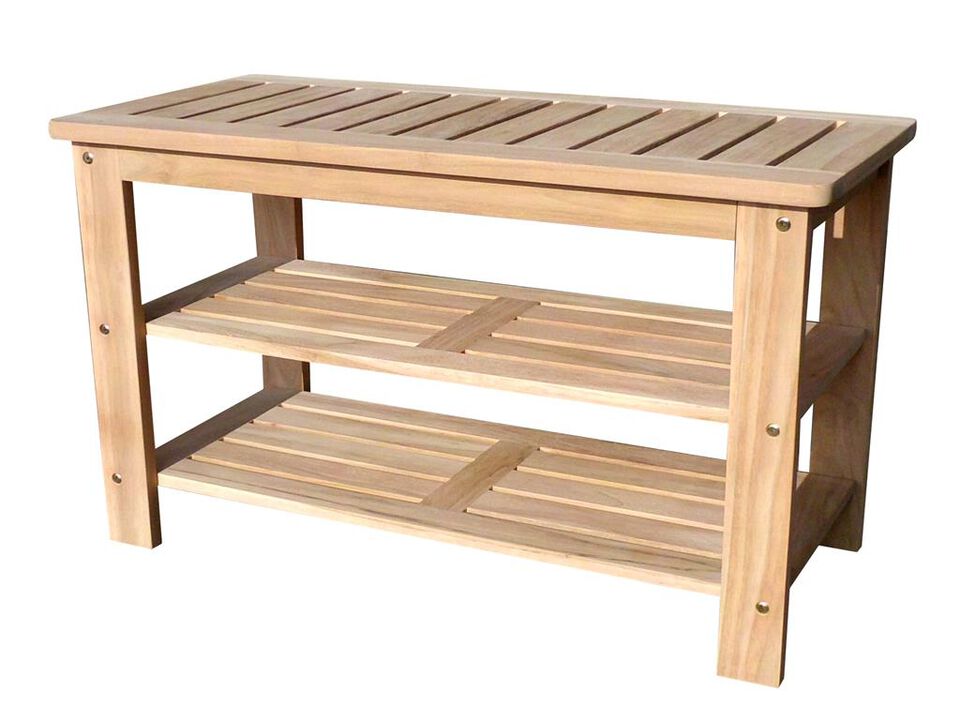 Teak Outdoor Shoe Bench