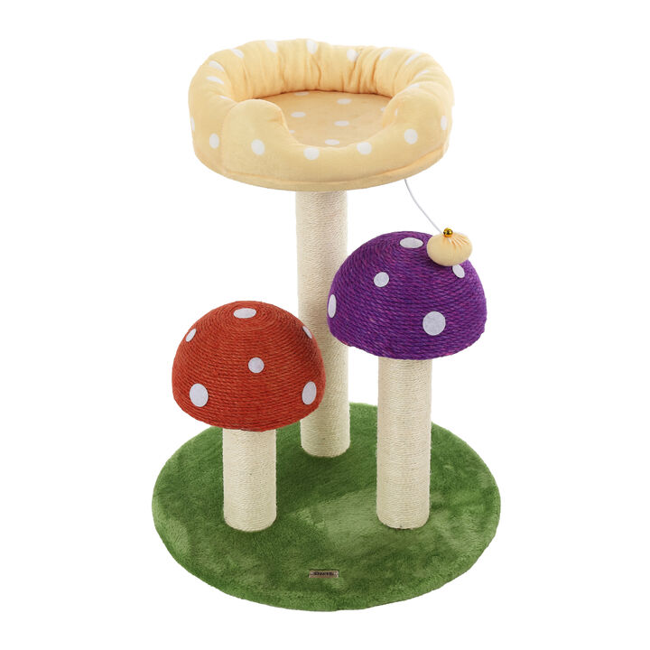 Pixie 3-Tier Cottage Sisal Mushroom Cat Tree with Scratching Posts