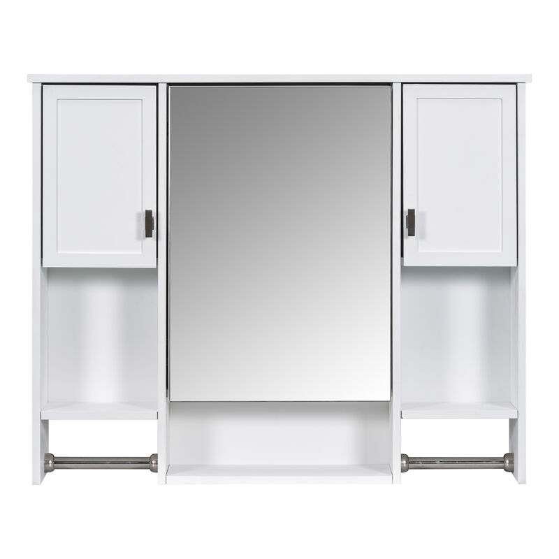 Modern Bathroom Wall Cabinet with Mirror and Convenient Towel Bar