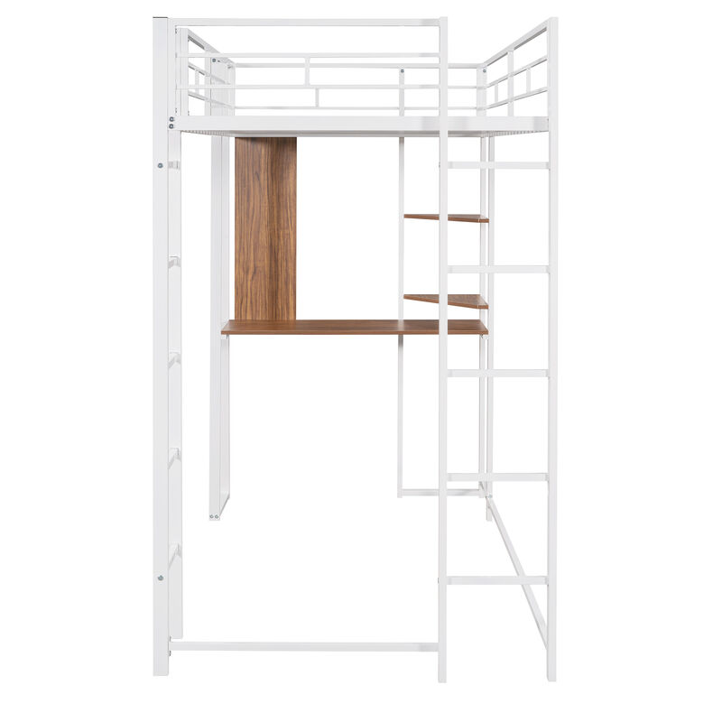 Merax Loft Bed Frame with 2 Built-in Ladders