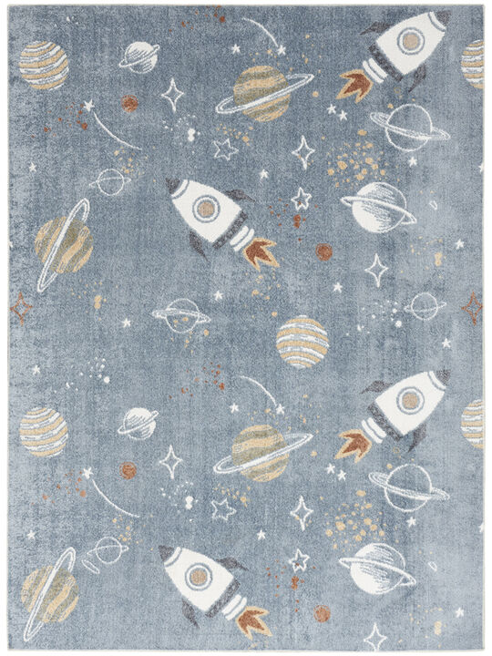 Astra Machine Washable ASW18 Turquoise/Multicolor 4' x 6' Rug