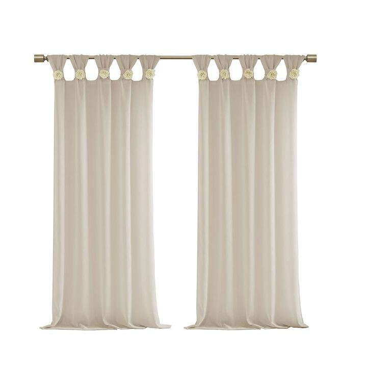 Belen Kox Rosette Tab Top Floral Window Panel, Belen Kox