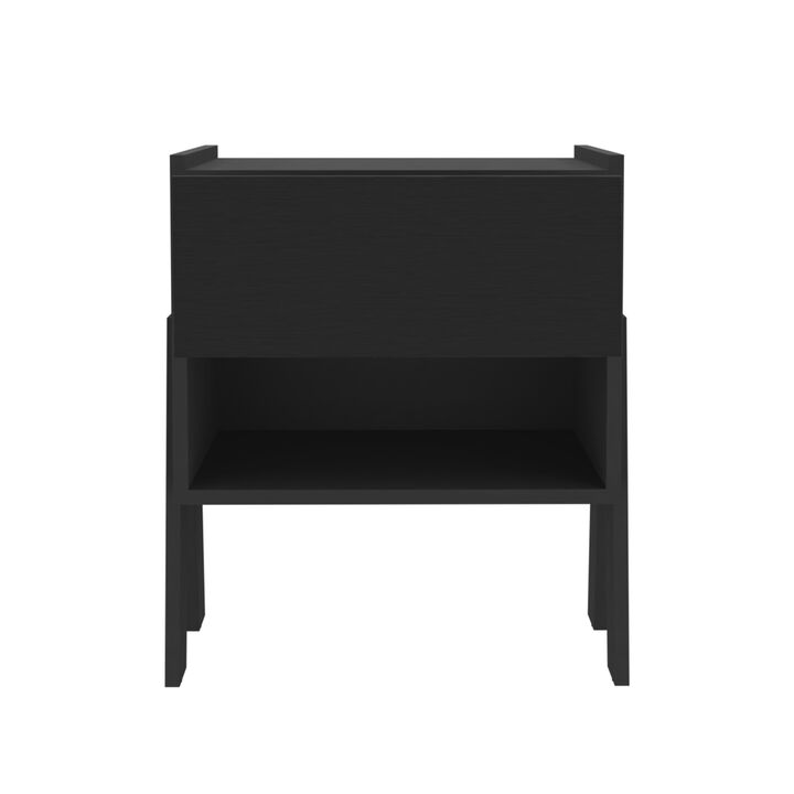 DEPOT E-SHOP Caladium Nightstand, One Drawer, One Open Shelf, Light Gray