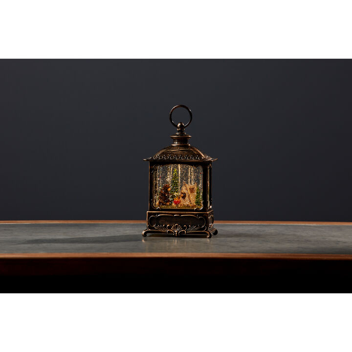 Snow Globe with Bear and Campfire for Cozy Winter Décor and Holiday Vibes