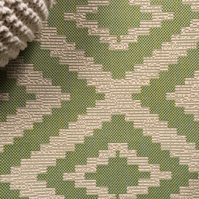 Sintra Diamond Tribal Blue/Gray Indoor/Outdoor Runner Rug