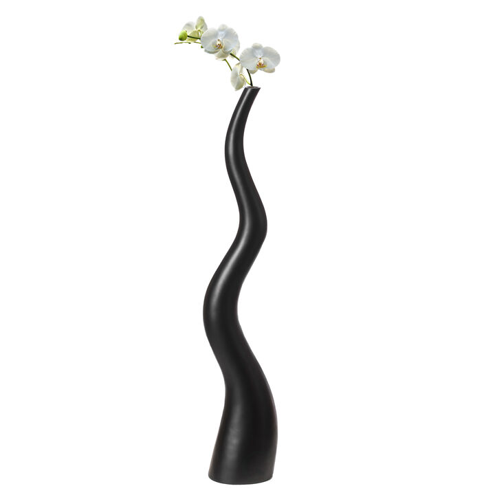 Uniquewise 39.5" Tall Animal Horn Shape Floor Vase: Elegant Ceramic Black Accent for Entryway, Dining, or Living Room Decor - Distinctive Antler Design, Adding Nature-Inspired Charm to Your Home
