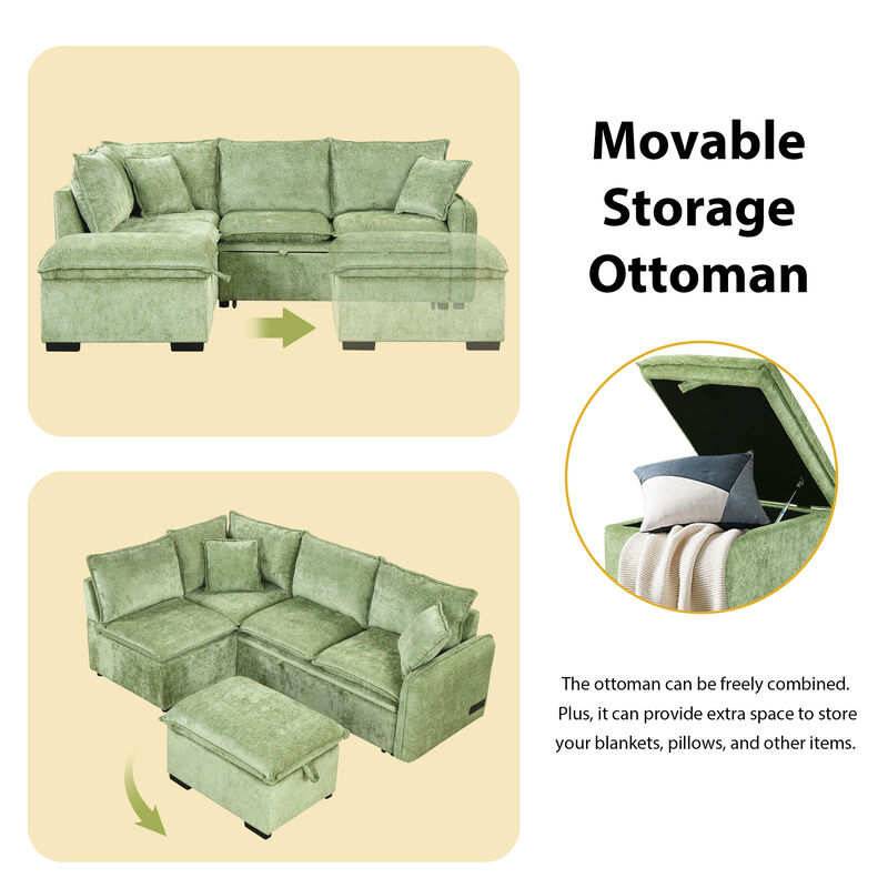 Merax L-shape Convertible Sofa Bed Sectional Sofa