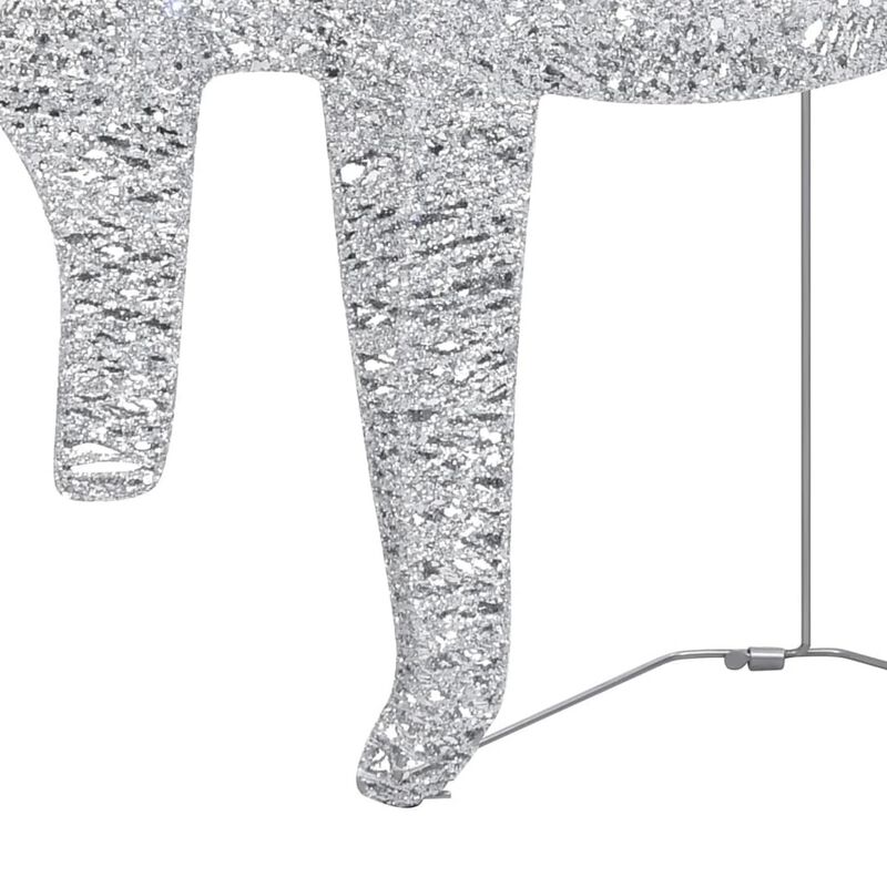 Outdoor 120 LED Light Christmas Decor Reindeer Set of 6, Silver Metal - Benzara