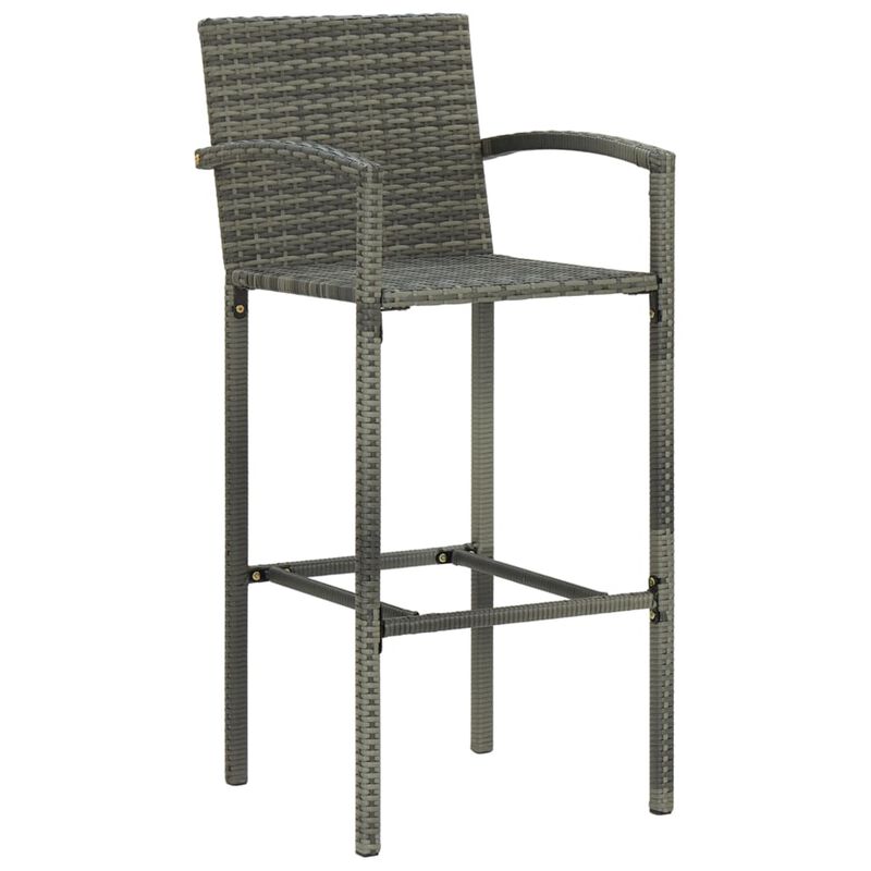 vidaXL 5 Piece Garden Bar Set Poly Rattan Gray