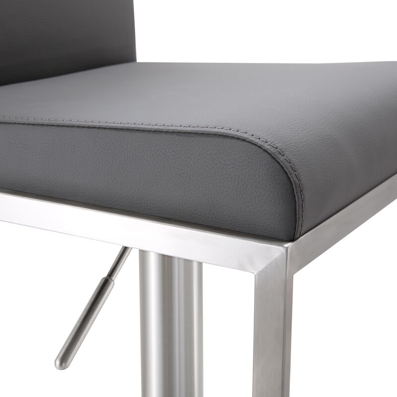 Amalfi White Performance Vegan Leather Adjustable Stool