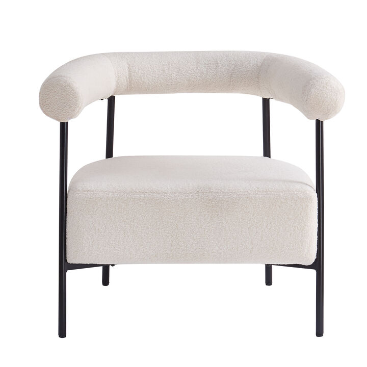 Merax Modern Boucle Fabric Upholstered Accent Chair