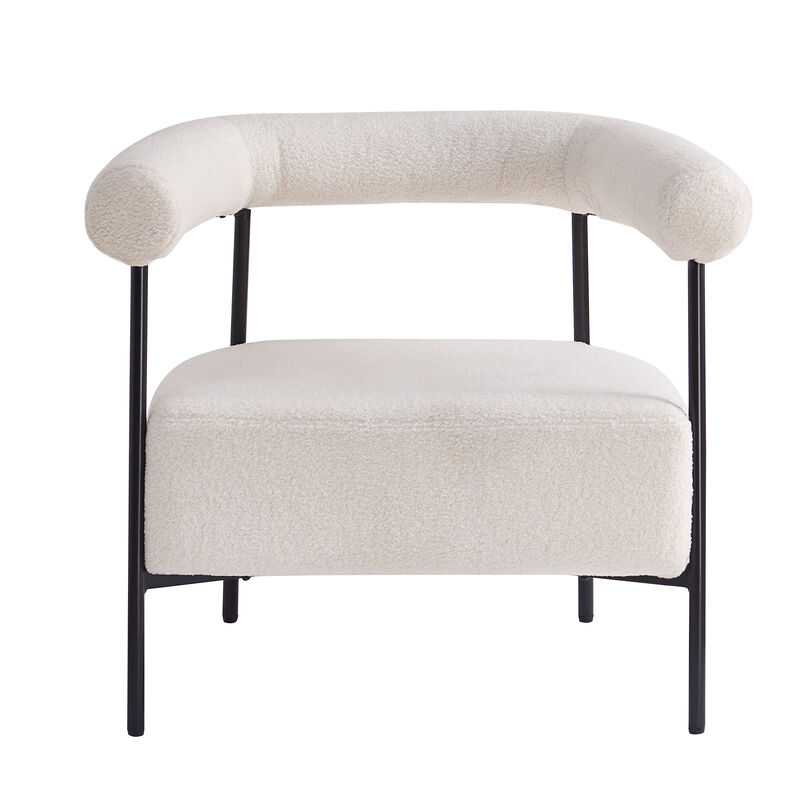 Merax Modern Boucle Fabric Upholstered Accent Chair