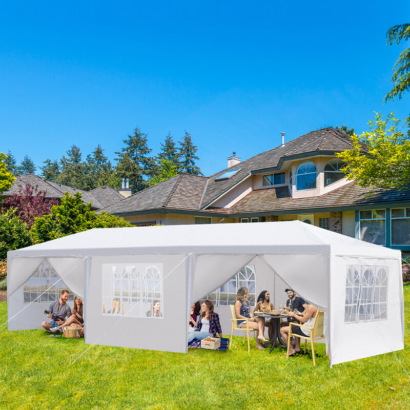 Outdoor Party Tent with 8 Removable Sidewalls and Waterproof Canopy