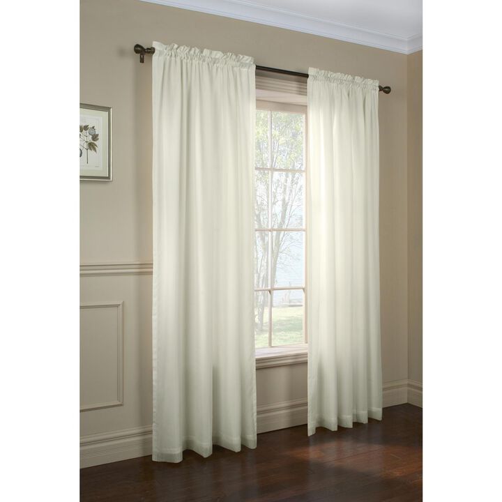 Commonwealth Thermavoile Rhapsody Lined Tailored Pole Top Curtain Panel - 54x72" - Ivory