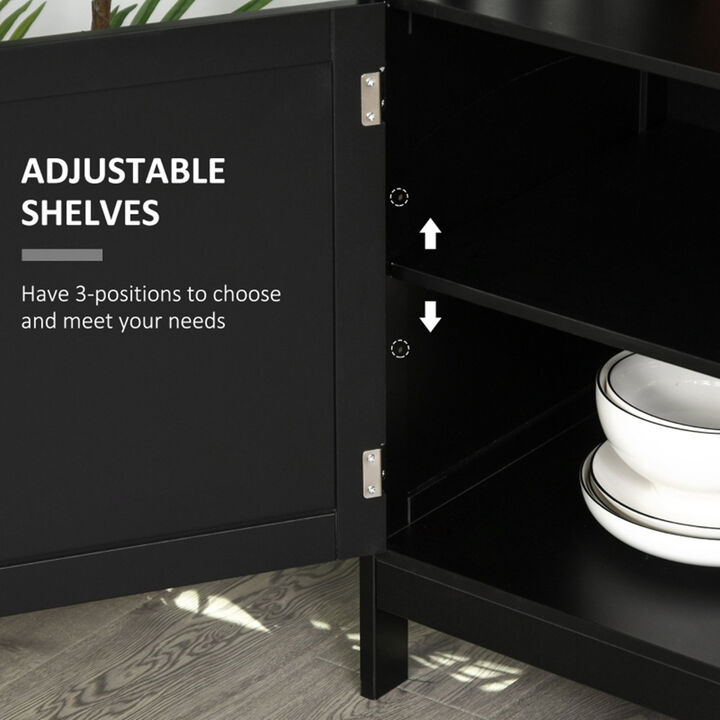 Wooden Kitchen Storage Cabinet with Doors and Shelves