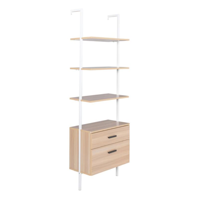 Industrial Bookshelf with Storage Drawers for Home & Office