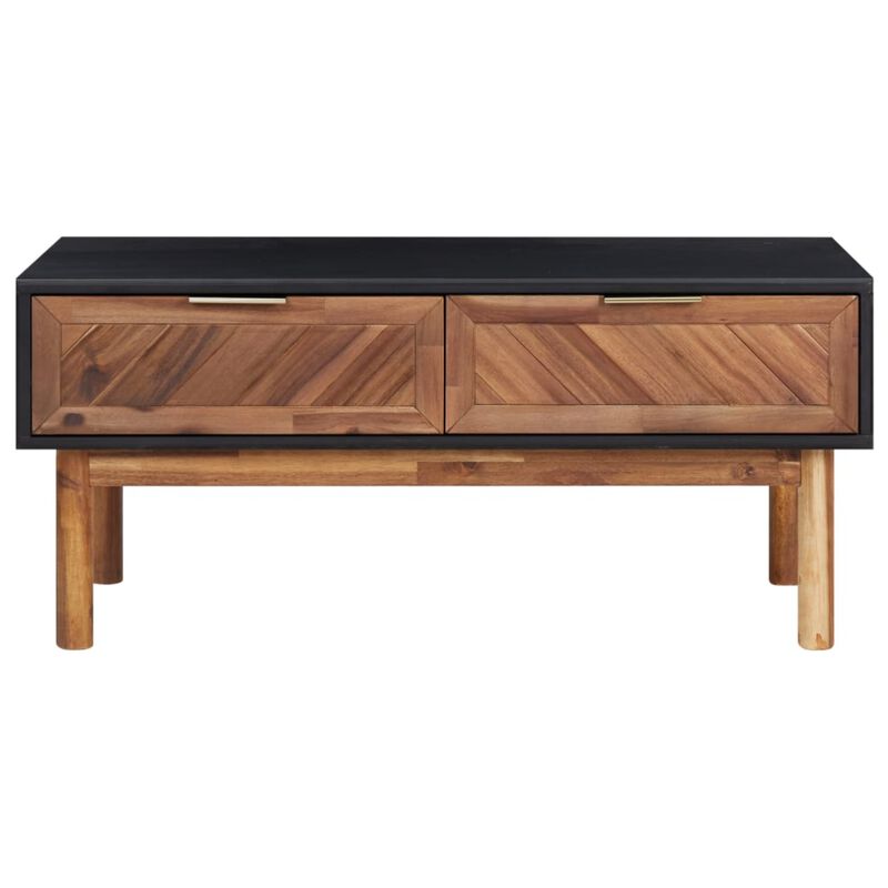 vidaXL Coffee Table 35.4"x19.7"x15.7" Solid Acacia Wood and MDF