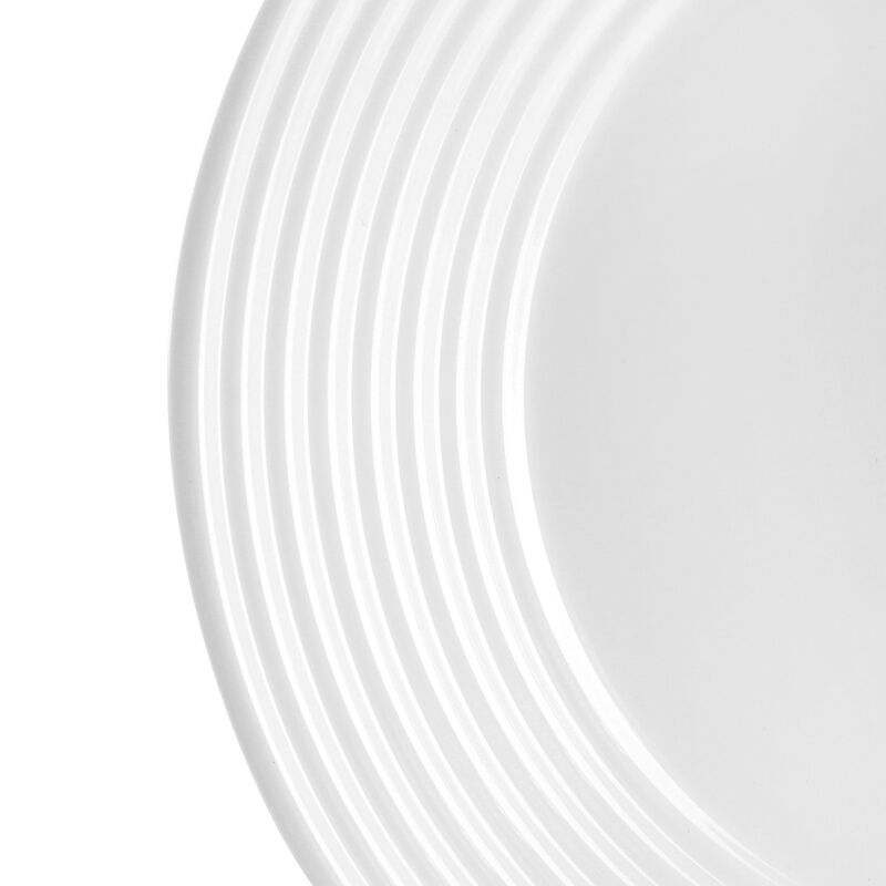 Gibson Ultra Patio 4 Piece Tempered Opal Glass Dinner Plate Set in White