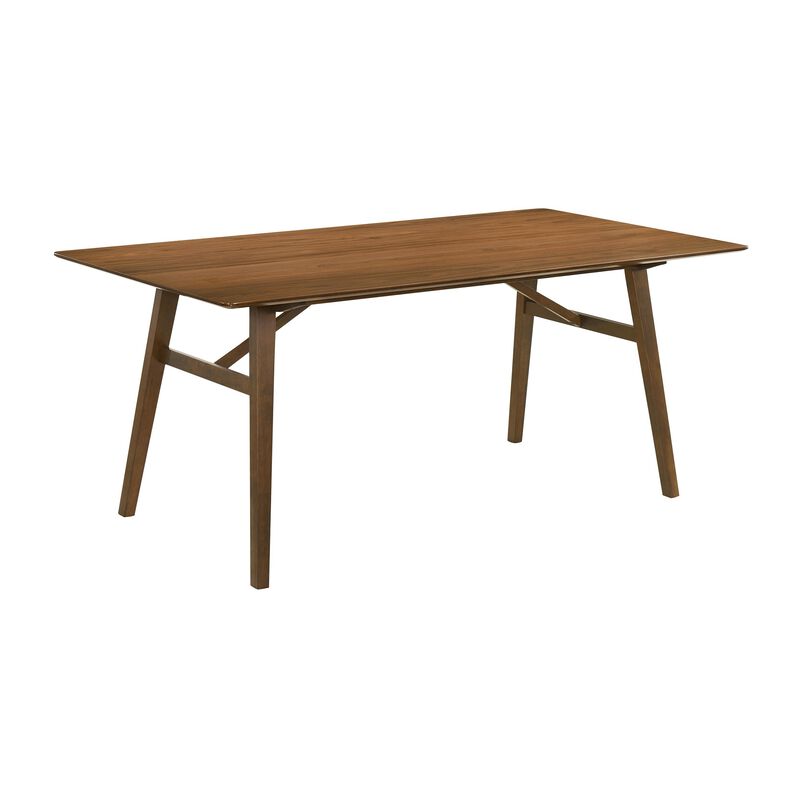 Yumi 6 Piece Dining Table Set, Chairs, Bench, Gray Fabric, Wood Brown - Benzara