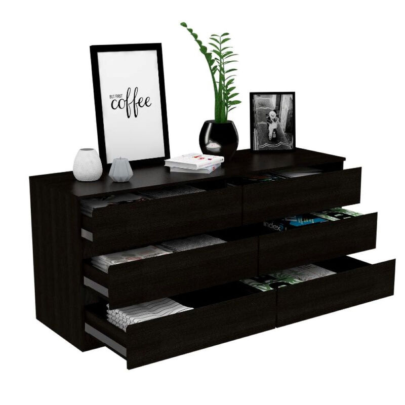 6 Drawer Double Dresser Tronx, Bedroom, Black