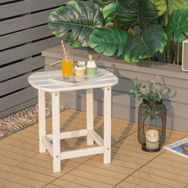 Hivvago 18 Inch Weather Resistant Side Table for Garden Yard Patio