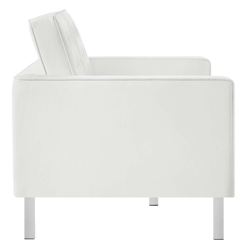 Loft Tufted Vegan Leather Loveseat