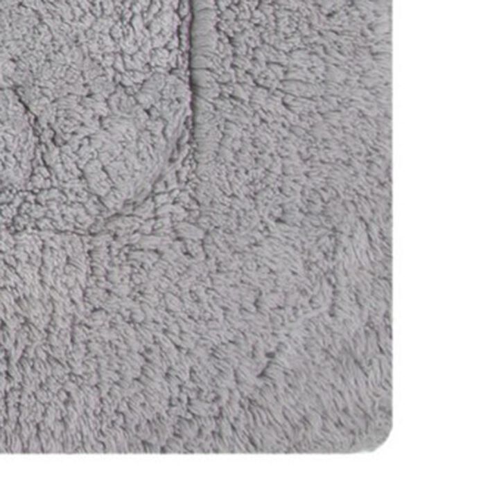 Knightsbridge Chain Bath Rug Cotton Non Skid Back - 17"x24", Silver