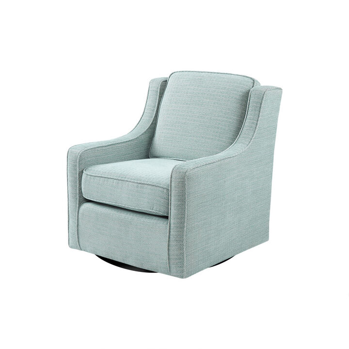 Gracie Mills Alondra Chenille Curved Armrest Swivel Chair