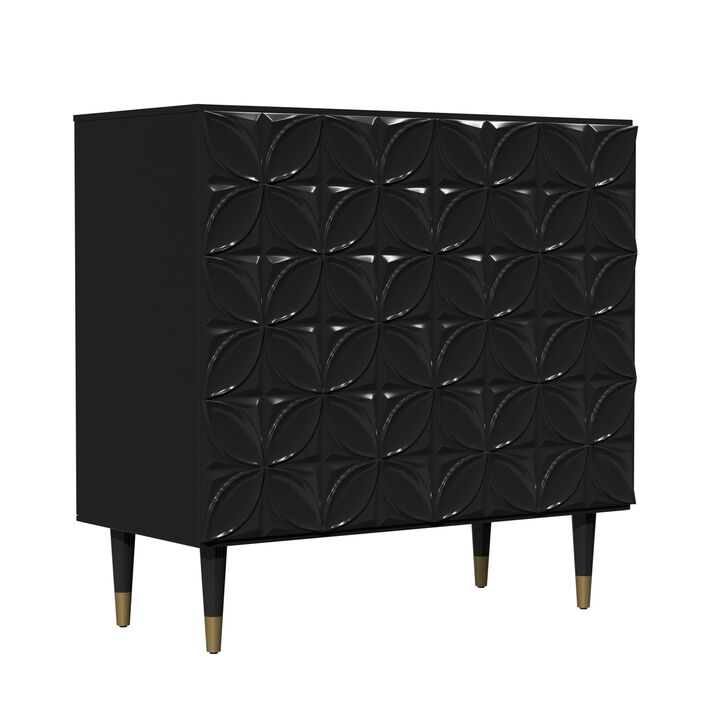 31 in. H 2 Door Black Locker Accent Storage Cabinet with Solid Rubber Feet