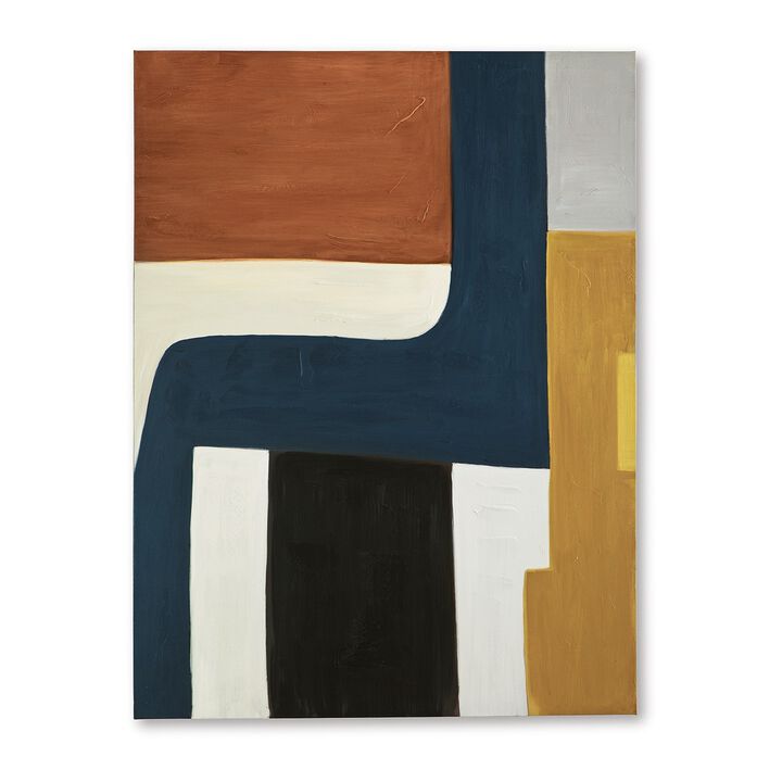 Sawyer Wall Art, Multicolor Abstract Modernist Design, Canvas 36x48 - Benzara