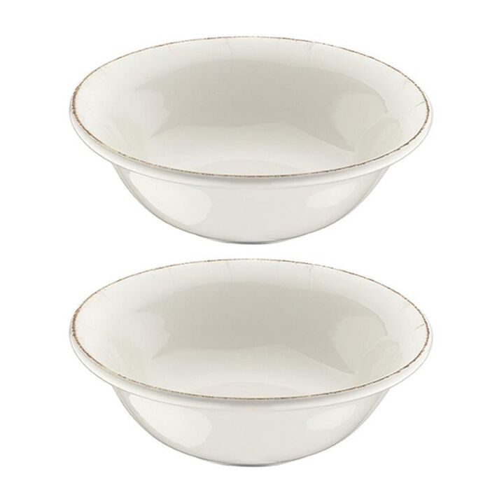 Retro dia.8" h:2.5" 30 oz. Round Decorated Porcelain Bowl (Set of 2)