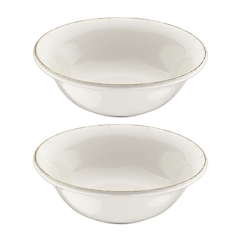 Retro dia.8" h:2.5" 30 oz. Round Decorated Porcelain Bowl (Set of 2)
