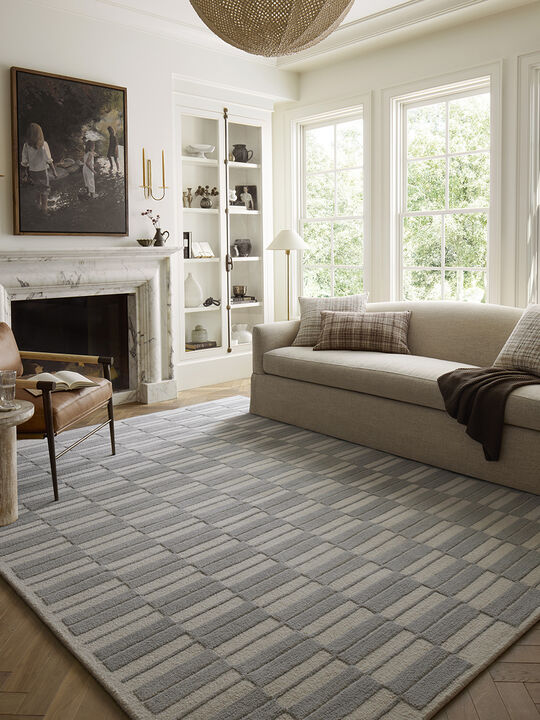 Bradley BRL-03 Ivory / Gray 18" x 18" Sample Rug by Chris Loves Julia