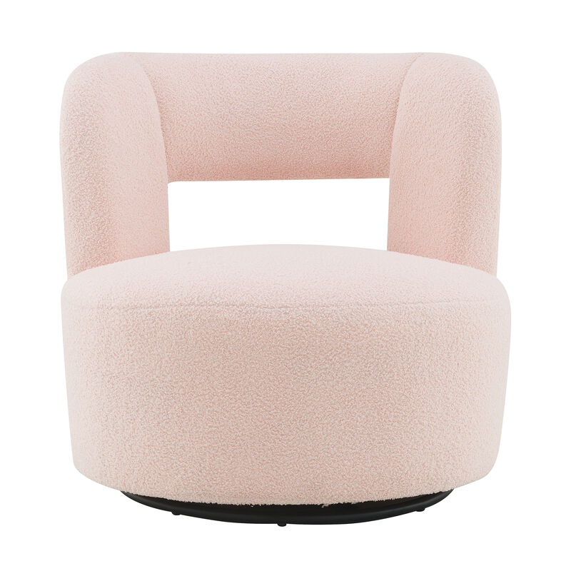 Merax Soft Teddy Fabric Swivel Barrel Chair