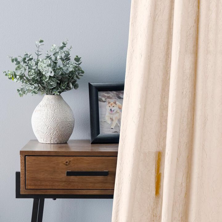 Ellis Curtain Portland Crushed Taffeta Rod Pocket Tailored Panel - 48x84", Natural
