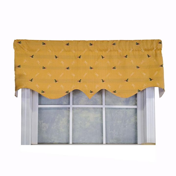 RLF Home Modern Design Classic Ribbit Regal Style Window Valance 50" x 17" Antique