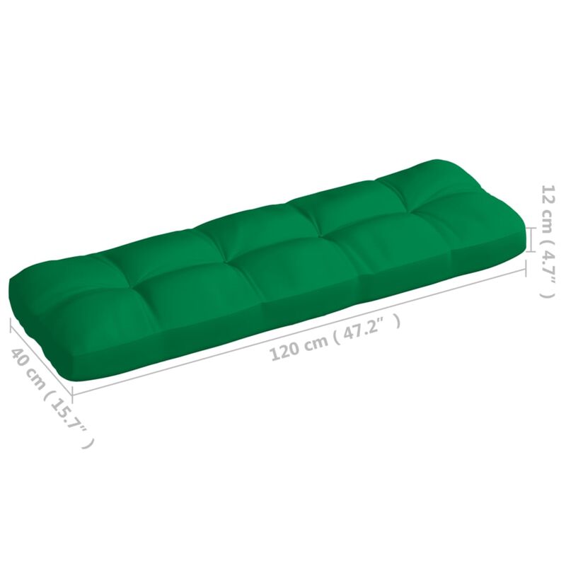 vidaXL Pallet Sofa Cushion Green 47.2"x15.7"x4.7"