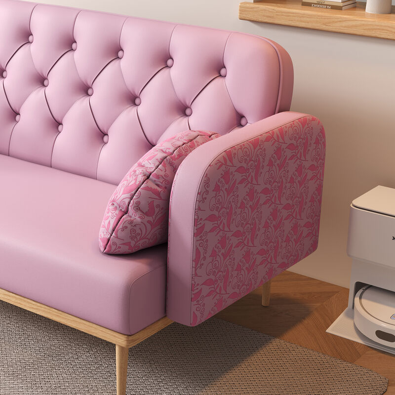 Merax Modern Upholstered Two-Seater PU Sofa