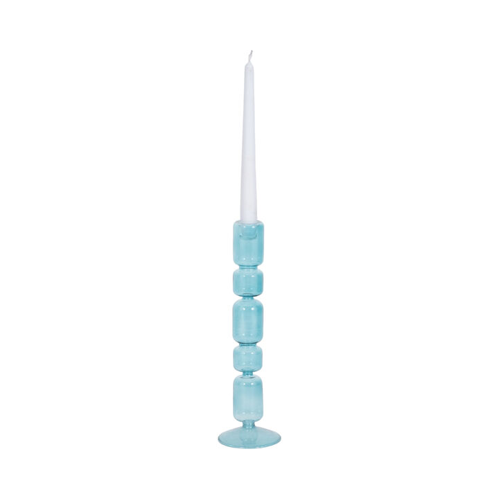 12" Gls Mix Bubble Candle Hldr