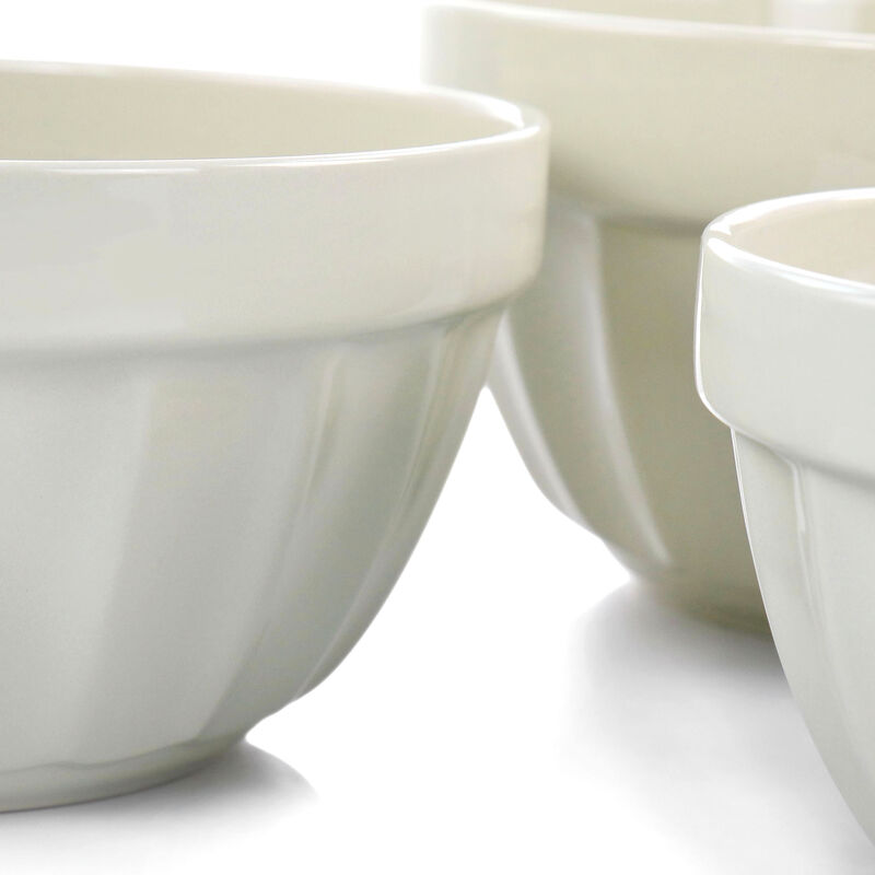Martha Stewart 3 Piece Stoneware Bowl Set in Beige