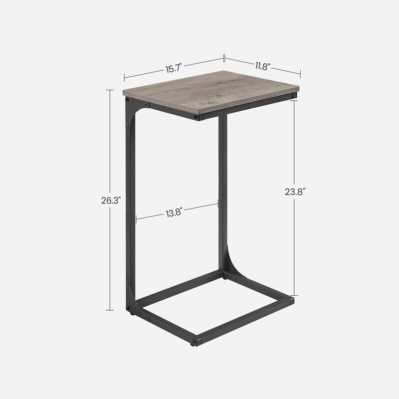 Sofa Side Table with C-Shaped Metal Frame Design
