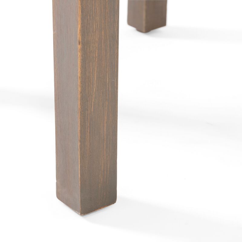 Elin Side End Table, 20 Inch Slatted Square Top, Brown Acacia Wood - Benzara