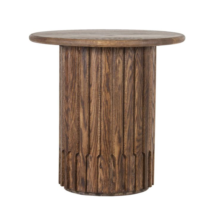 Porter Designs Bixby Solid Red Oak Wood End Table, Brown