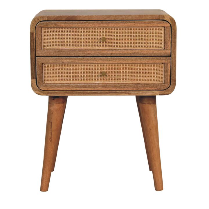 Artisan Furniture Larrisa Woven 2 Drawers Solid Wood Nightstand
