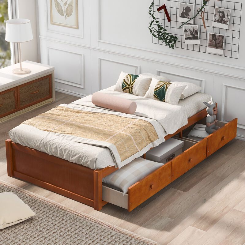 Merax Platform Bed with 3 Storage Drawers