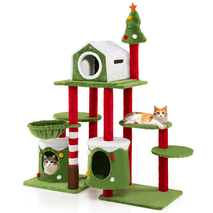 Tall Cat Tree Tower Multi-level Pet Climbing and Jumping Tower Furniture with Condos