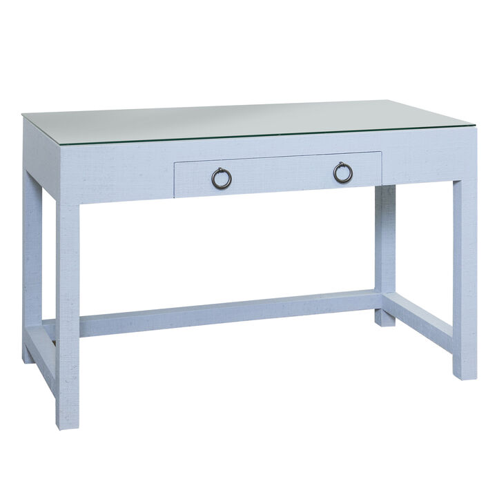 Mist Blue Woven Raffia Desk