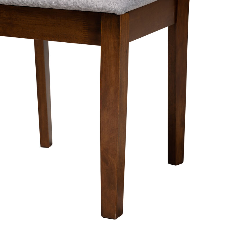Baxton Studio Abigail Grey Fabric and Walnut Brown Finished Wood 2-Piece Dining Chair Set