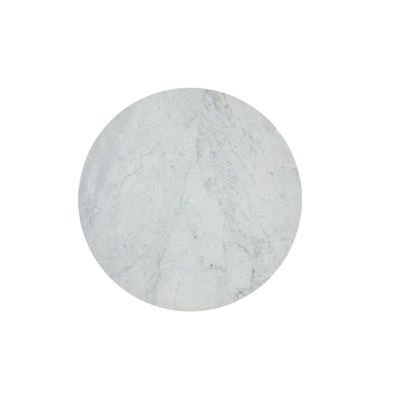 Jofran Rowan 54 Modern Luxury Pedestal Round Marble Dining Table